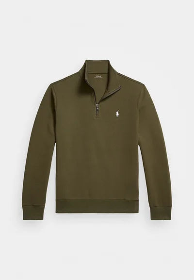 Polo  DOUBLE-KNIT QUARTER-ZIP PULLOVER - Sweatshirt - company olive