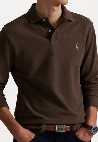 Polo  LONG SLEEVE - Langærmet T-shirt - nutmeg brown heather