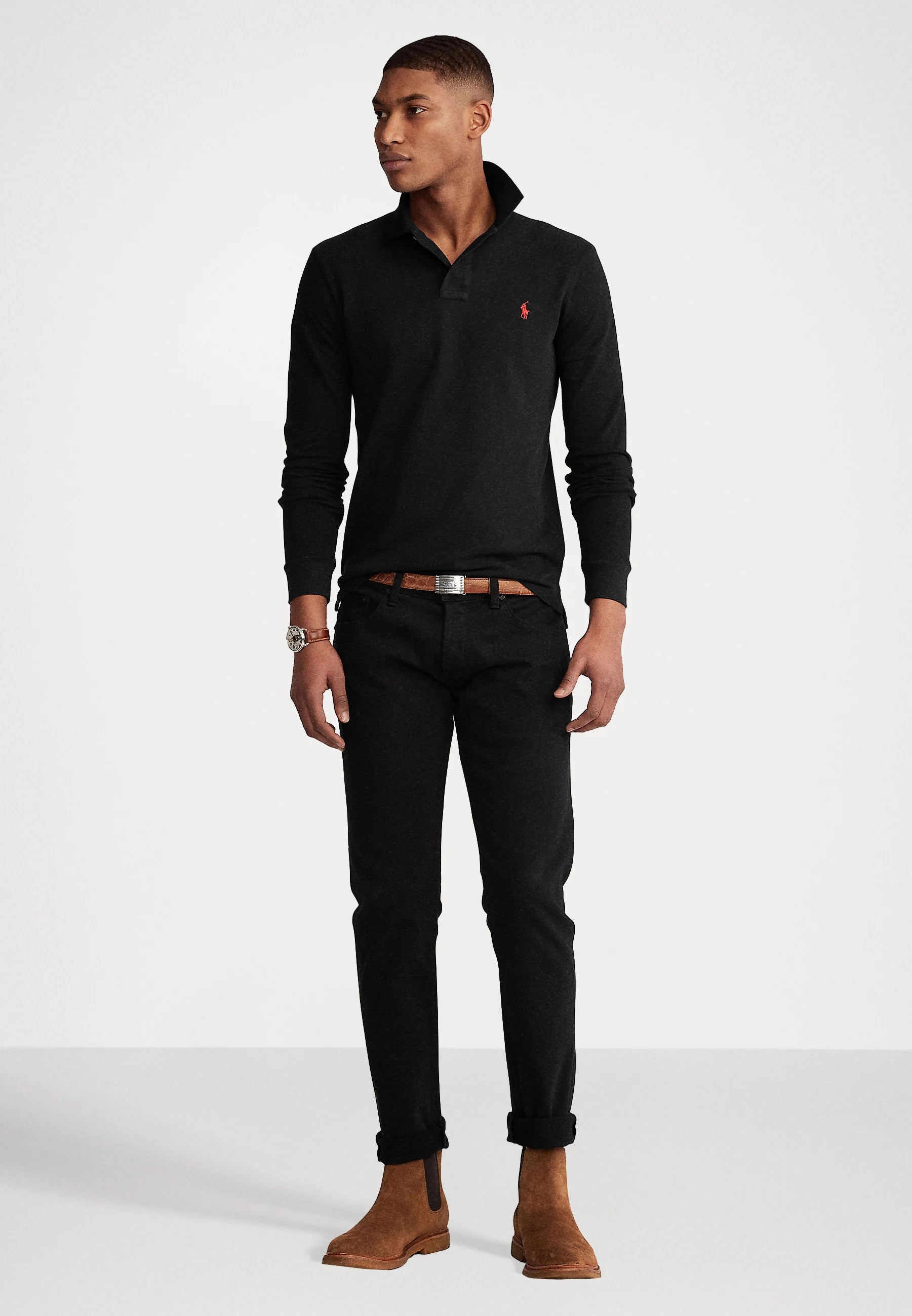 Polo  LONG SLEEVE - Langærmet T-shirt - black