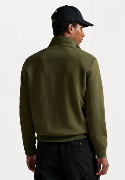 Polo  DOUBLE-KNIT QUARTER-ZIP PULLOVER - Sweatshirt - company olive