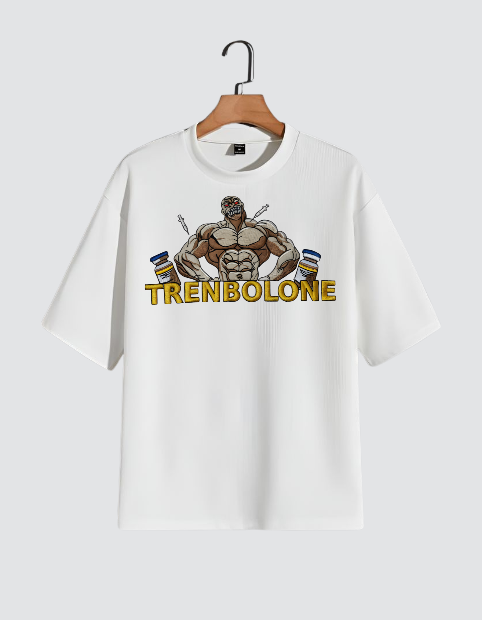 Trenbolone Embroidery Print Oversized T-Shirt