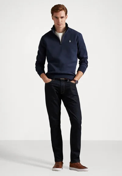 Polo DOUBLE-KNIT QUARTER-ZIP PULLOVER - Sweatshirt - aviator navy
