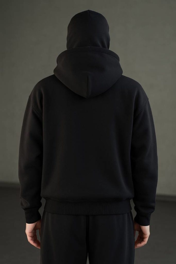 Black Balaclava Double Zip Oversized Hoodie