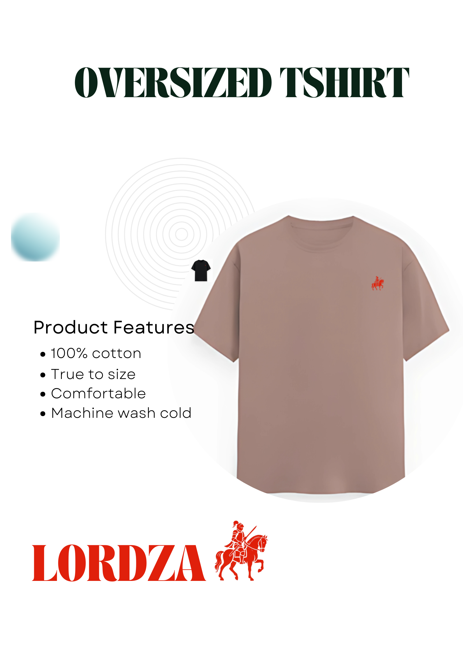 LORDZA Signature Emblem Oversized Standard Crew T-Shirt Oversized Standard T-Shirt