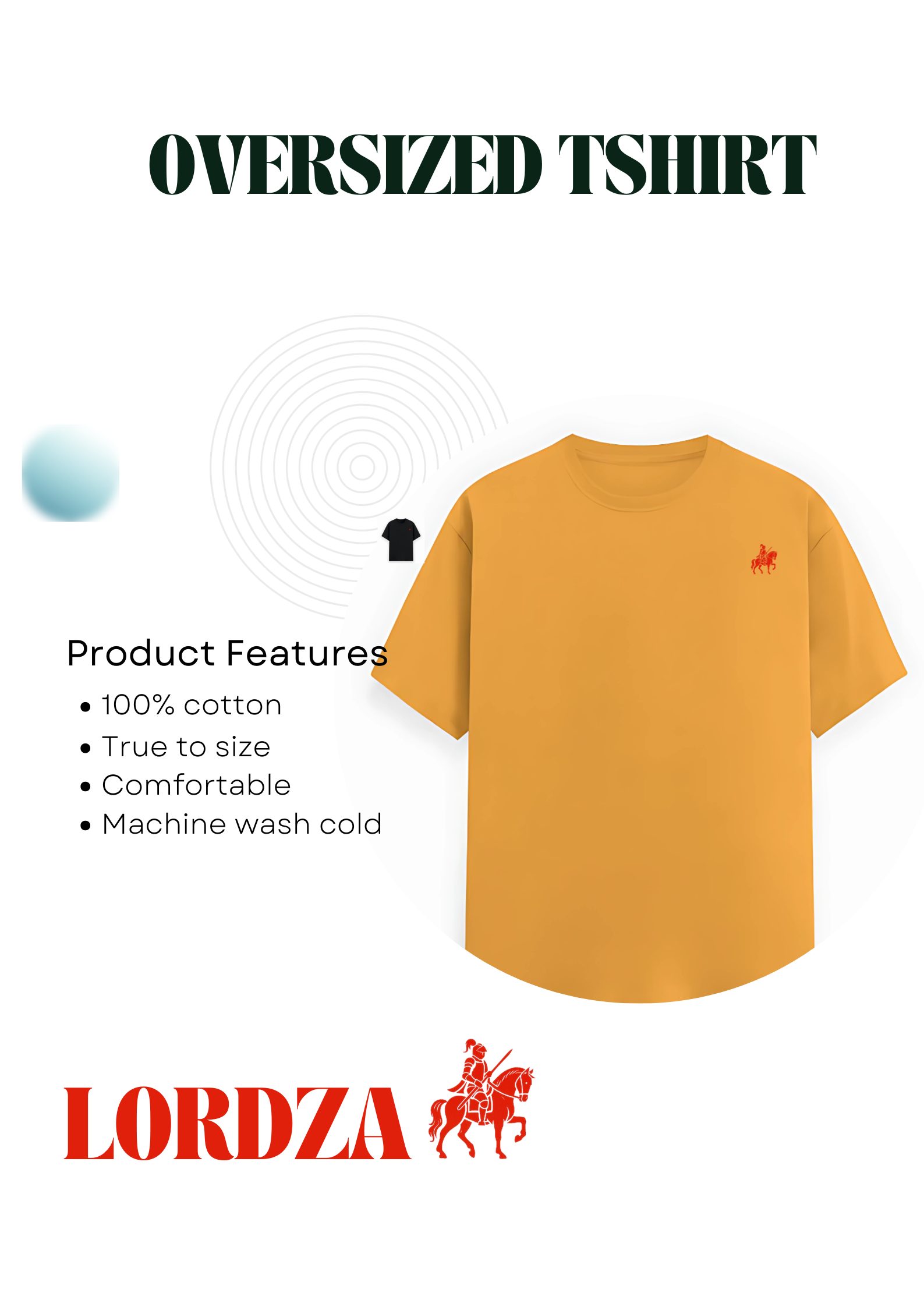 LORDZA Signature Emblem Oversized Standard Crew T-Shirt Oversized Standard T-Shirt