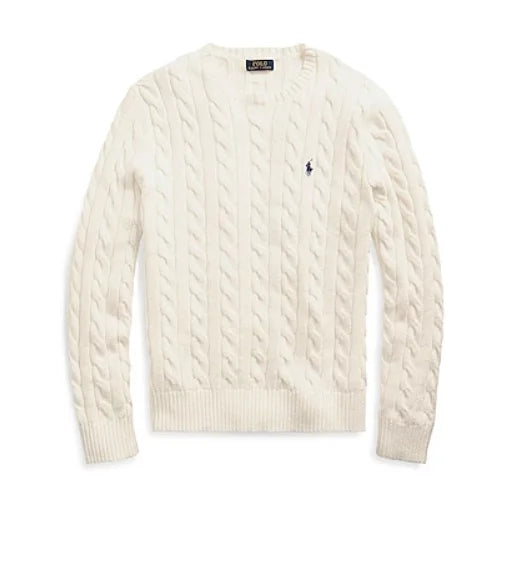 polo  cable-knit cotton sweater