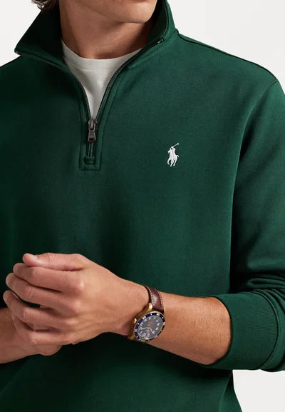 Polo DOUBLE-KNIT QUARTER-ZIP PULLOVER - Sweatshirt - vintage pine