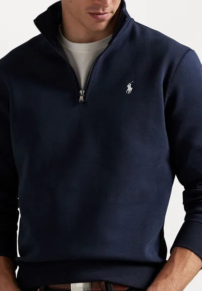 Polo DOUBLE-KNIT QUARTER-ZIP PULLOVER - Sweatshirt - aviator navy