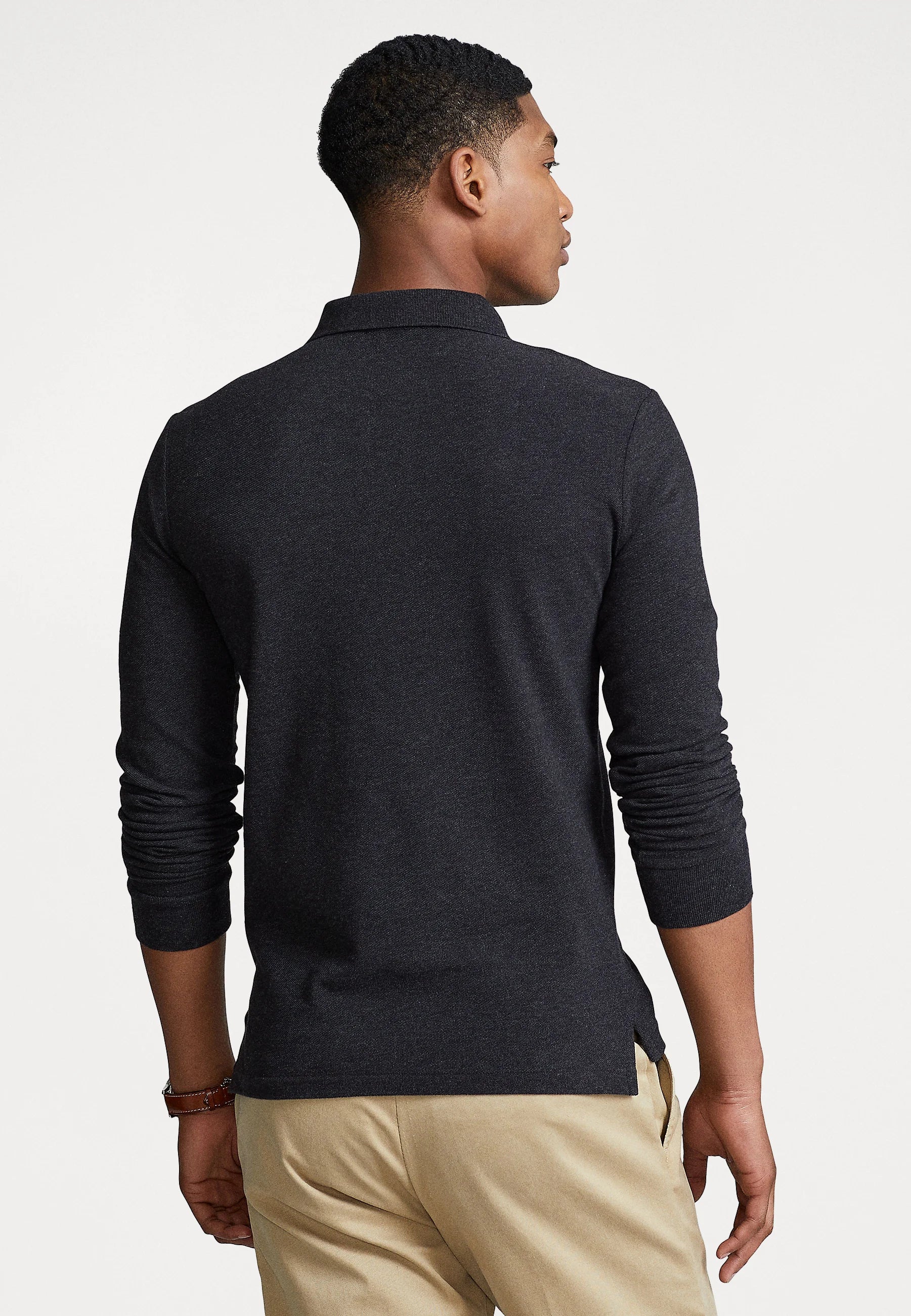 Polo  LONG SLEEVE - Langærmet T-shirt - black marl heather