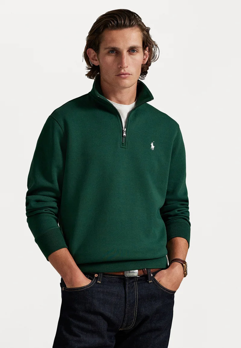Polo DOUBLE-KNIT QUARTER-ZIP PULLOVER - Sweatshirt - vintage pine