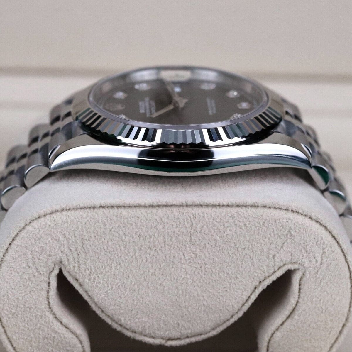 Rolex Datejust 41 Black Diamond Dial White Gold Fluted Bezel Jubilee Steel Oyster Perpetual Limited Offer