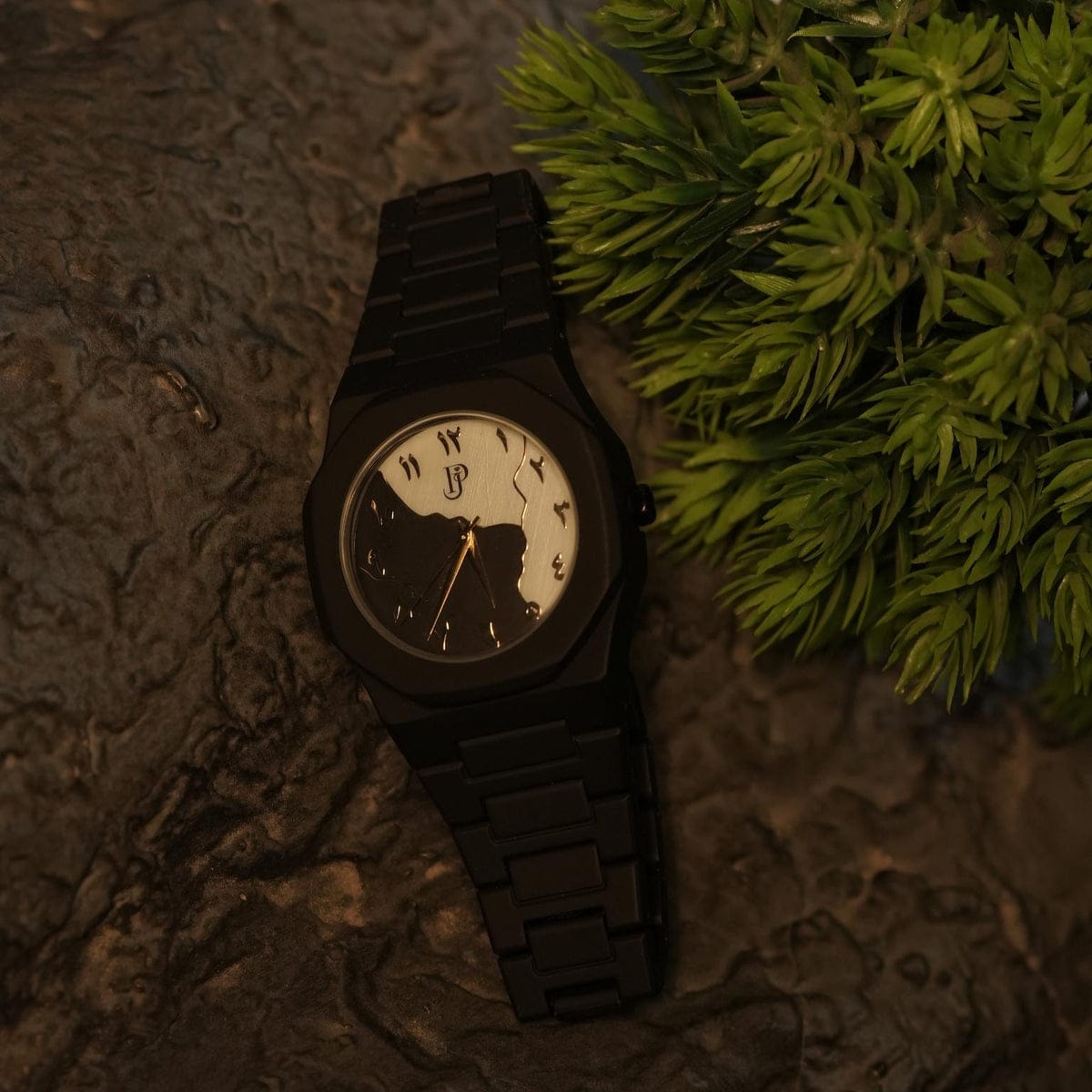 JP Black Ceramic Edition Watch – Dual-Tone Dial with Arabic Numerals & Sleek Matte Finish