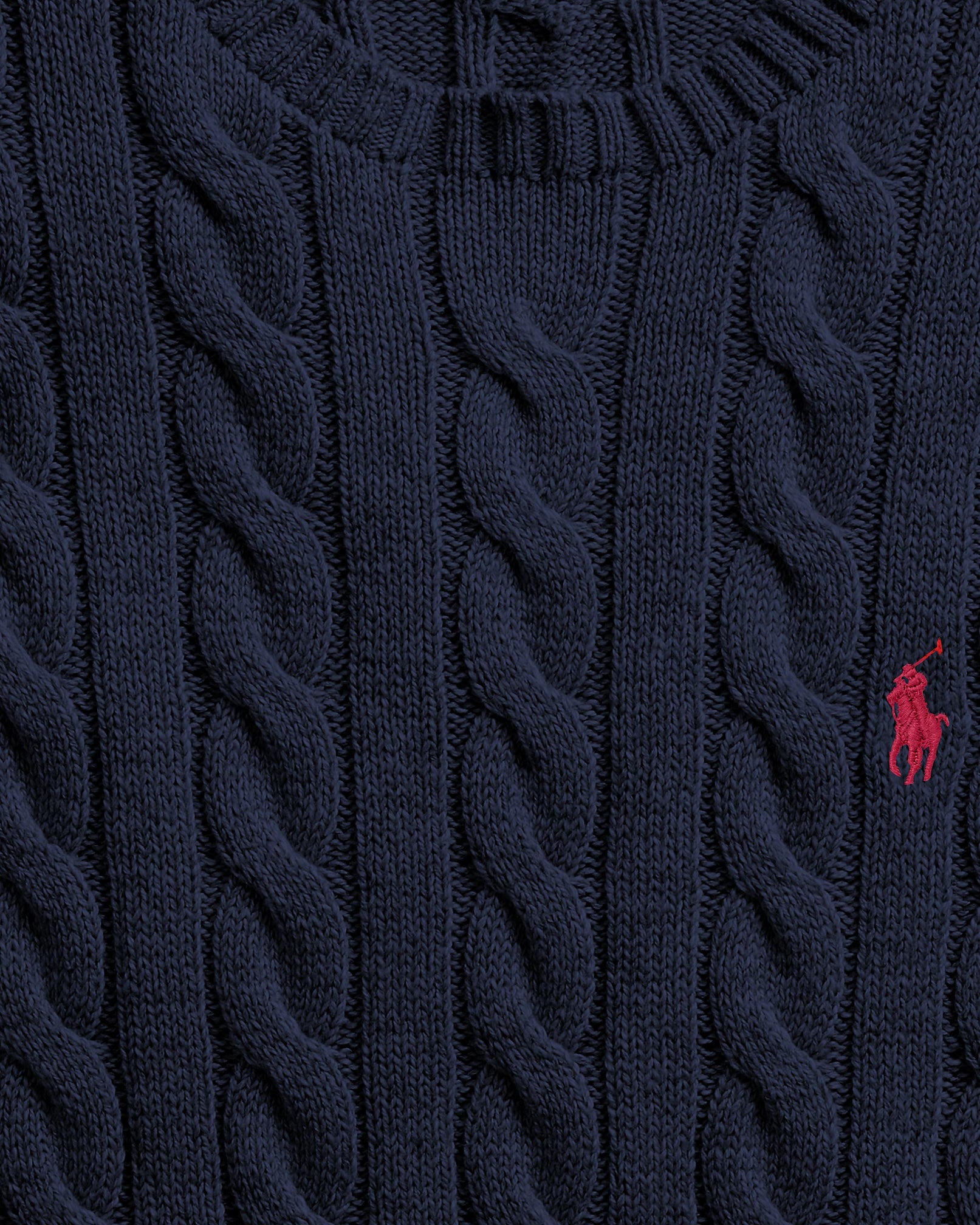 polo  cable-knit cotton sweater