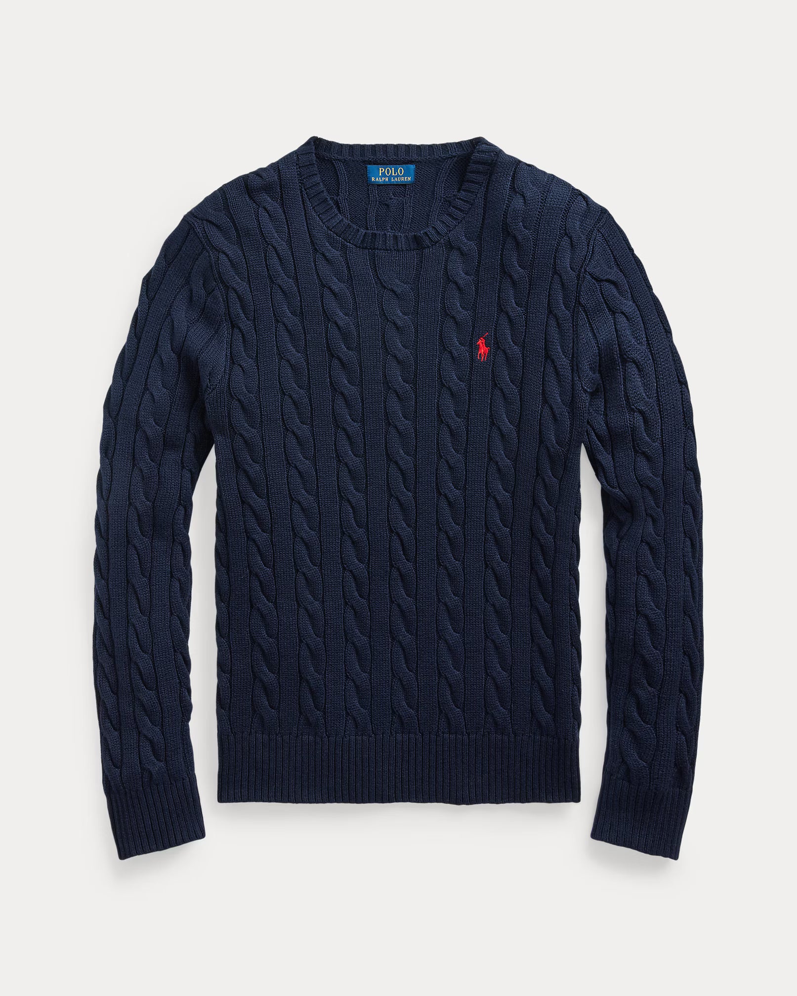 polo  cable-knit cotton sweater