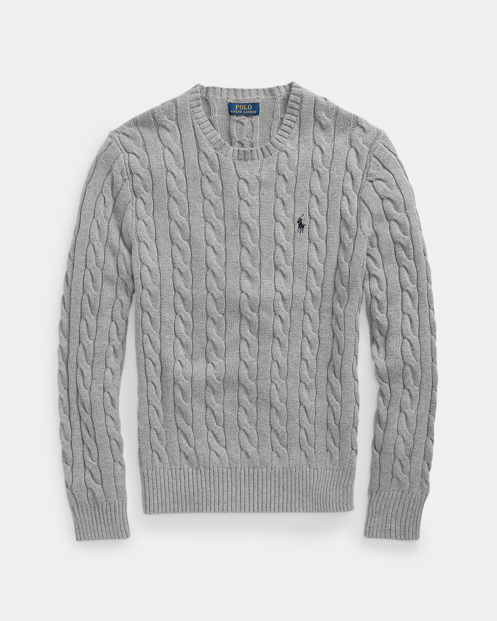 polo  cable-knit cotton sweater