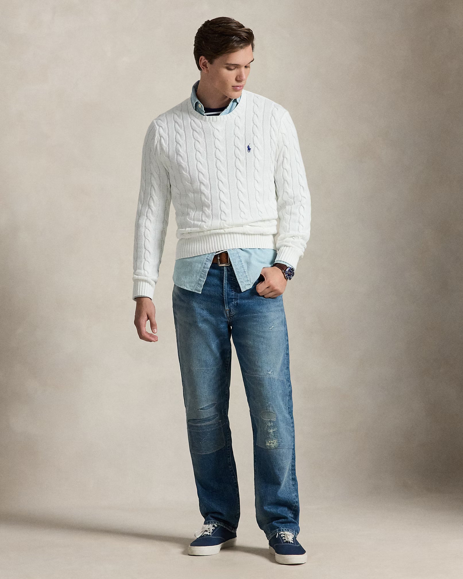 polo ralph lauren cable-knit cotton sweater