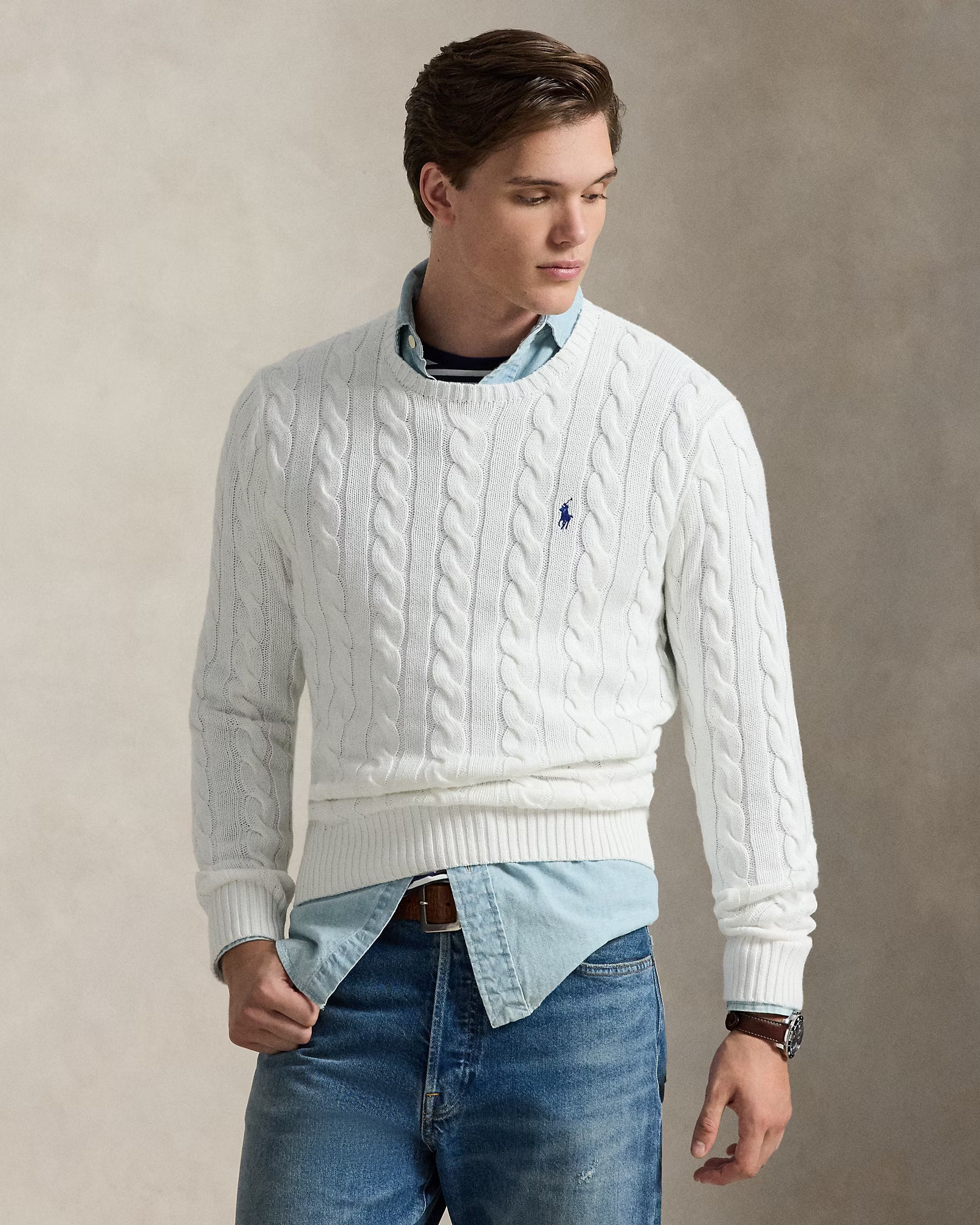 polo ralph lauren cable-knit cotton sweater