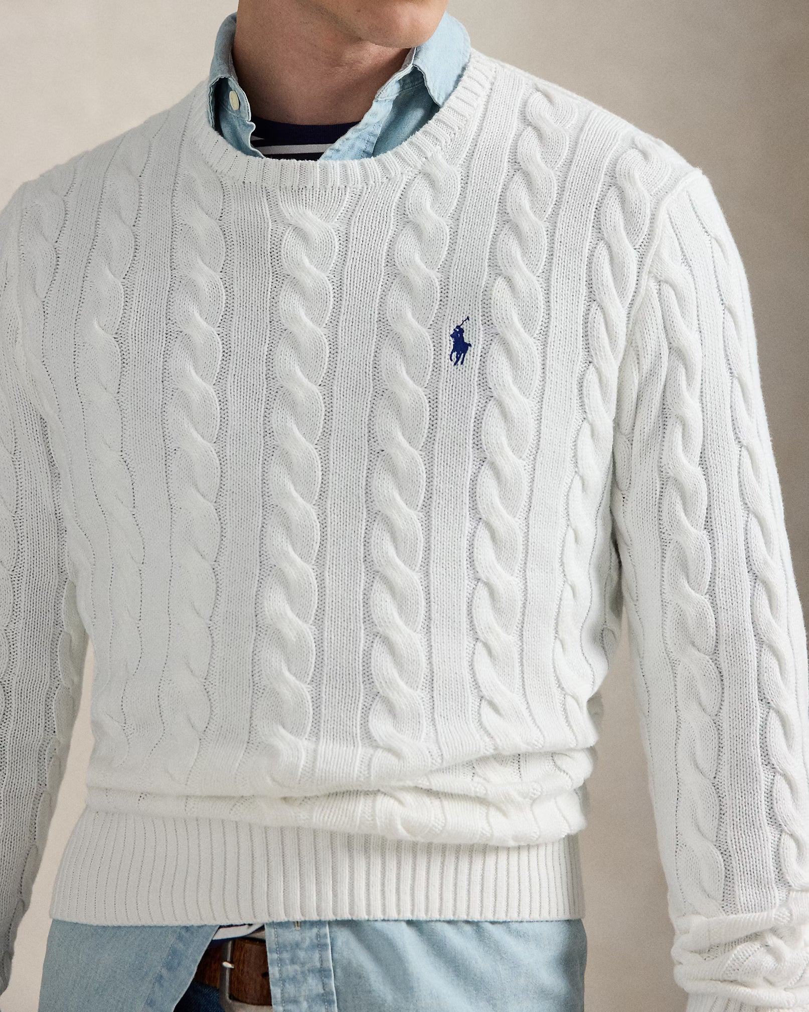 polo ralph lauren cable-knit cotton sweater