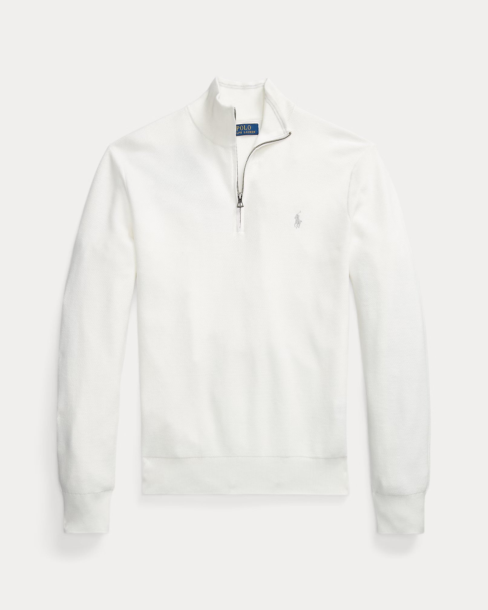 Mesh-Knit Cotton Quarter-Zip Jumper